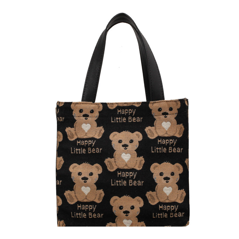 Niedliche Bären-Print-Canvas-Tasche