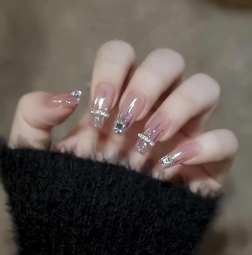 Festliche Nagelkunst Press-Ons Brehn