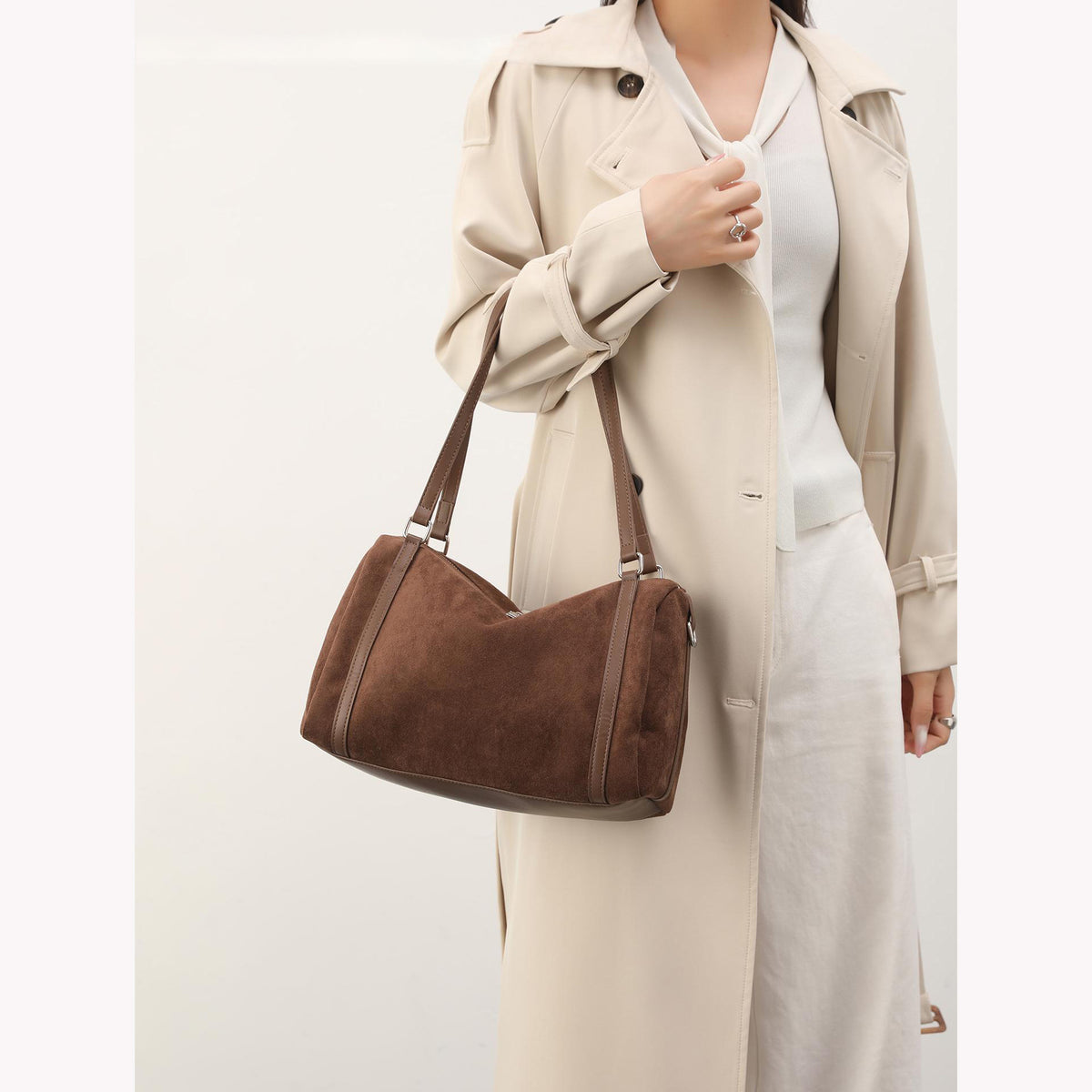 Weiche Wildleder-Schultertasche Brehn