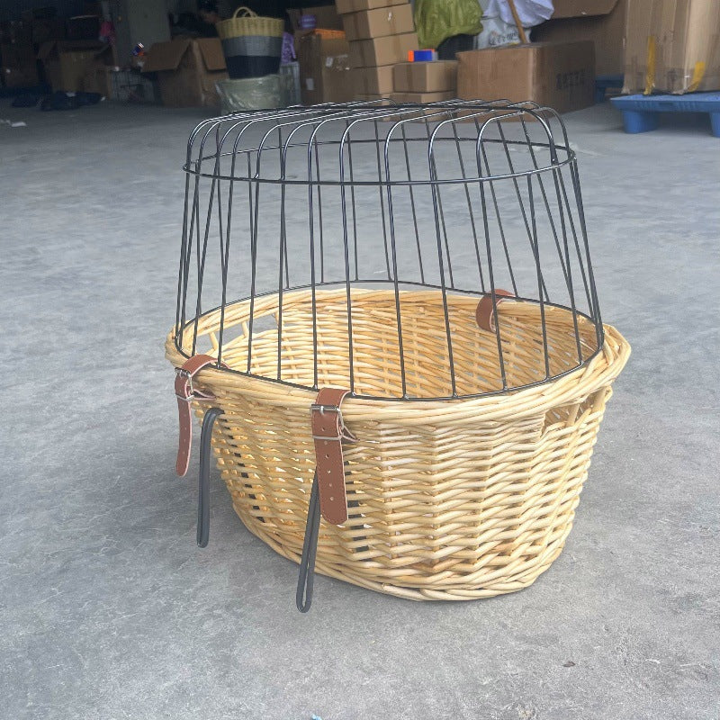 gewebter Rattan-Fahrrad-Vorderrkorb mit Schnellverschluss-Befestigungssystem Brehn