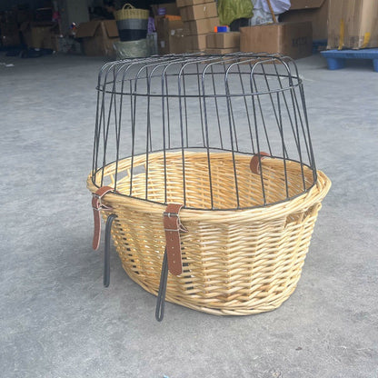 gewebter Rattan-Fahrrad-Vorderrkorb mit Schnellverschluss-Befestigungssystem Brehn