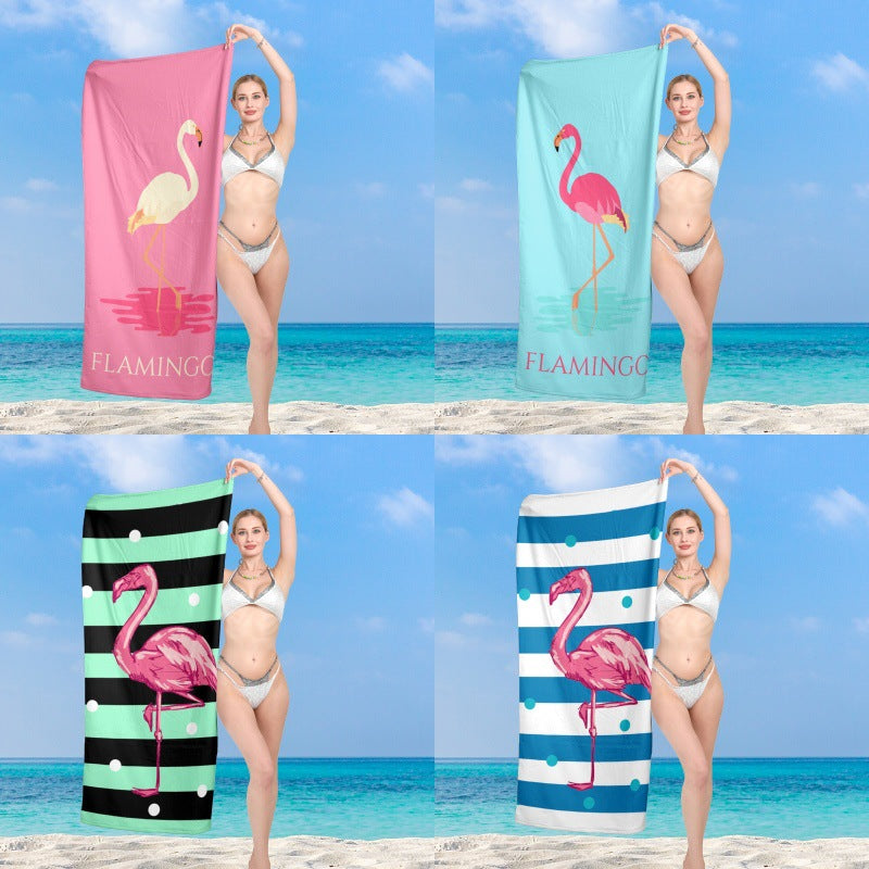 Premium Strandtuch mit lebhaftem Flamingo-Design Brehn