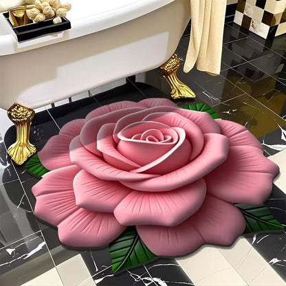 3D Blumen Design Badmatte