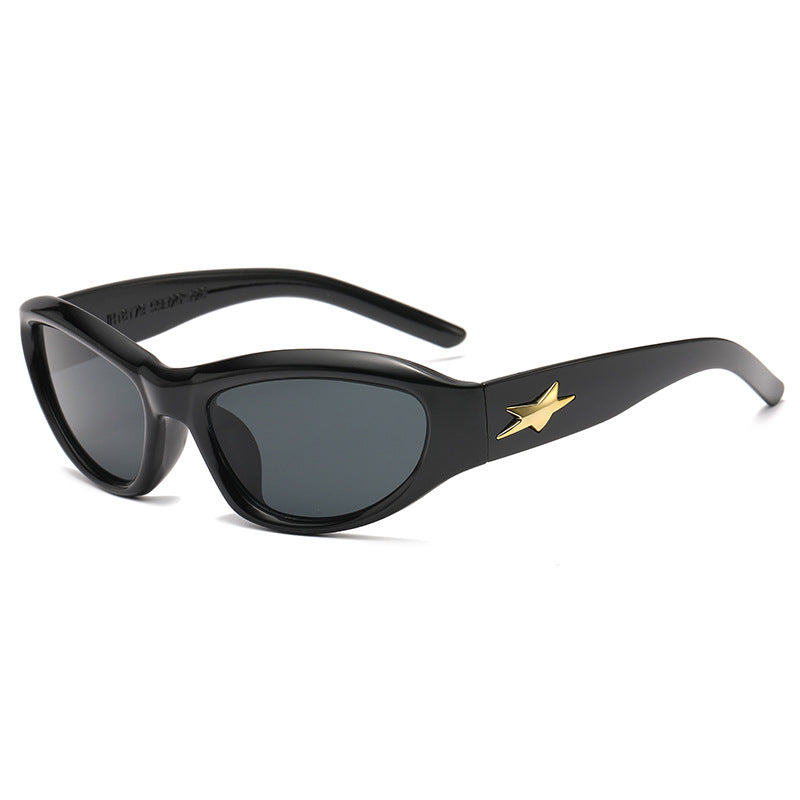 Damen elegante Kunststoffsonnenbrille im zeitgenössischen Design Brehn
