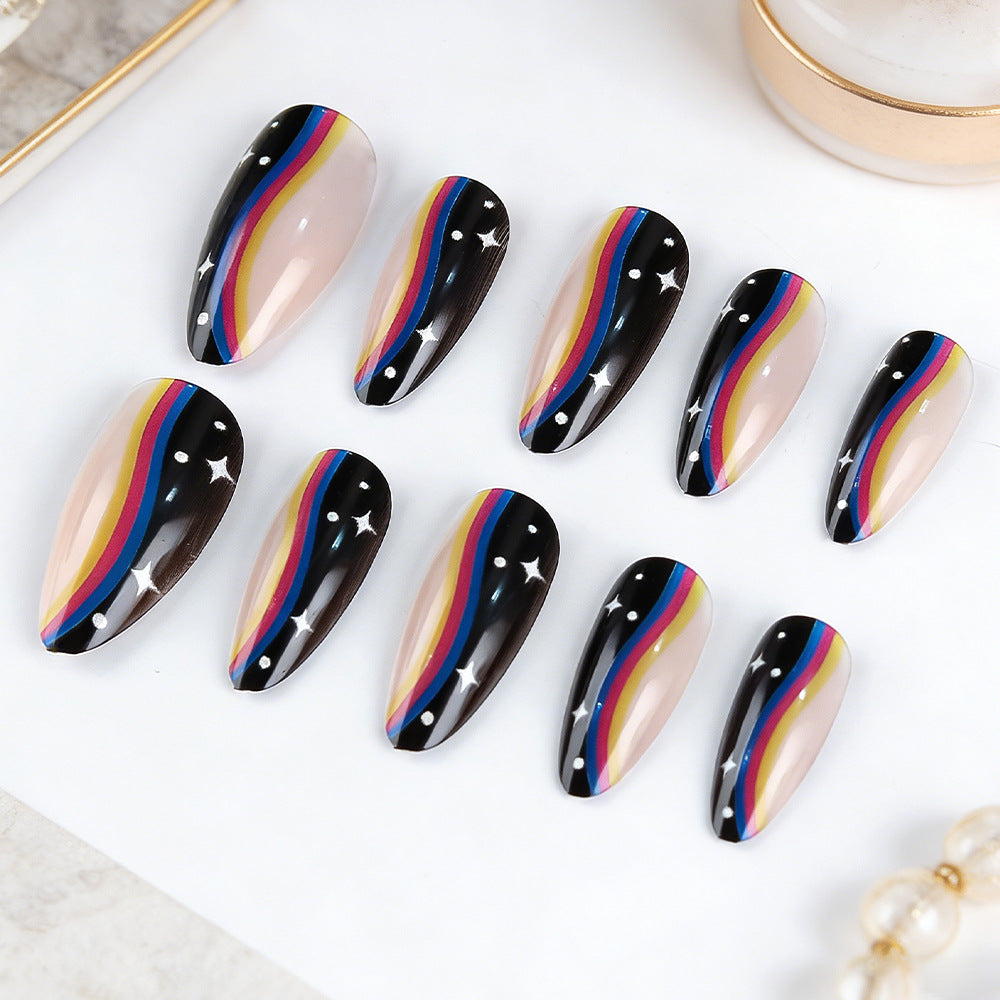 Künstlerisches Ombre Press-On Nageldesign Brehn