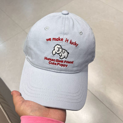 Männer Casual Bestickte Welpen Design Baseballmütze Brehn