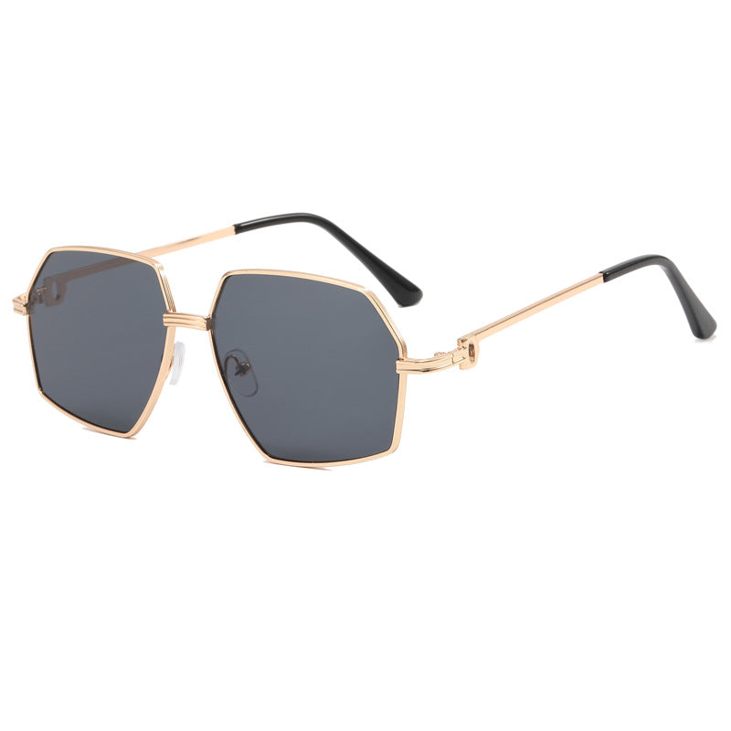 Damen Stylish geometrische Sonnenbrille mit edlem Metallrahmen Brehn