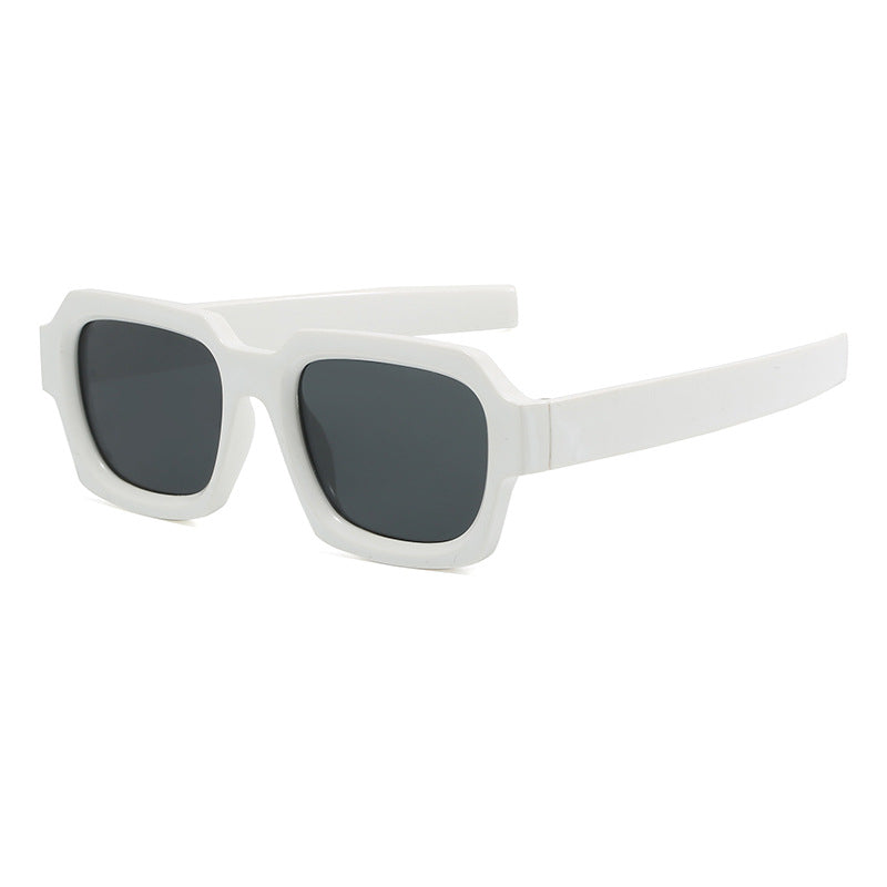 Damen modische stilvolle quadratische Sonnenbrille mit kontrastierendem Rahmen Brehn