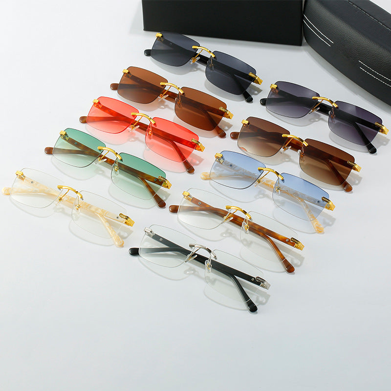 Damen modische Sonnenbrille mit stilvollem, eckigem Rahmen und eleganten Metallakzenten Brehn