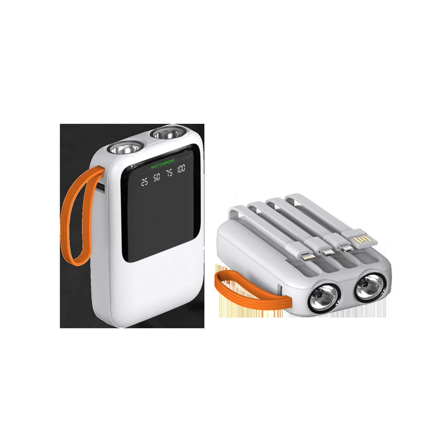Tragbare Powerbank mit Vielseitigen Ladeanschlüssen und Led-Anzeige Brehn