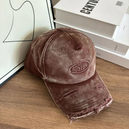 Männer Distressed Denim Effekt Baseballmütze Brehn