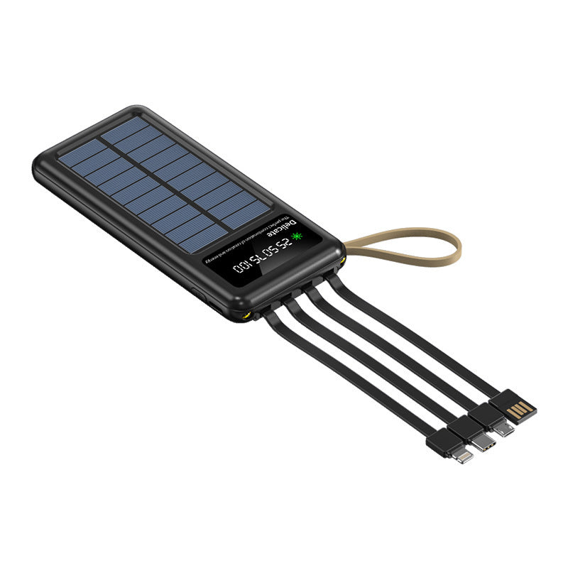 Solar-Powerbank mit Integriertem Licht und Multifunktionalem Usb-Ladekabel Brehn