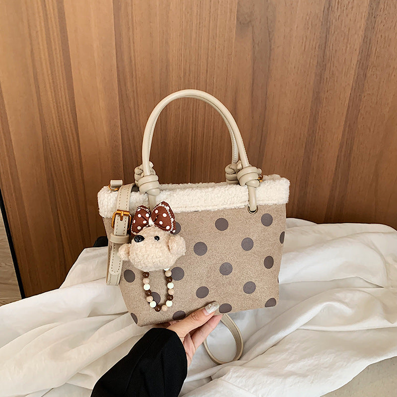 Punkte Plüsch Handtasche