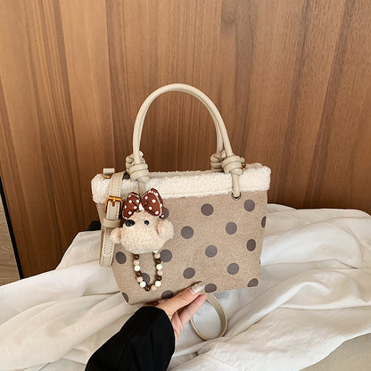 Punkte Plüsch Handtasche