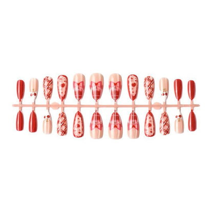 Kunstnagelset mit verspielten Herz- und Kirschmotiven Brehn