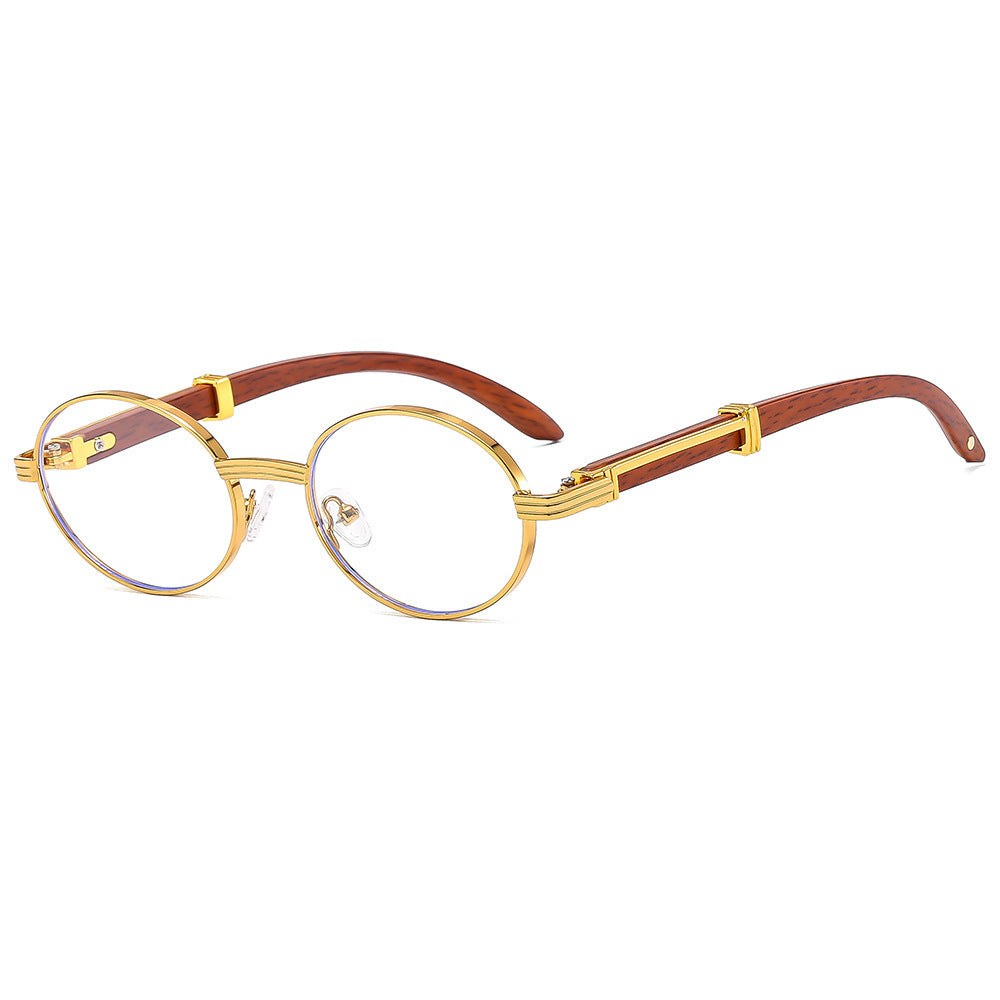 Vintage-inspirierte runde Sonnenbrille mit luxuriösen goldenen Akzenten Brehn