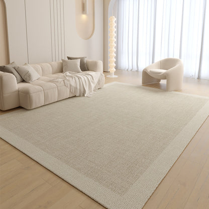 Modern Geometric Low-Pile Area Rug with Textured Stripe & Arc Pattern