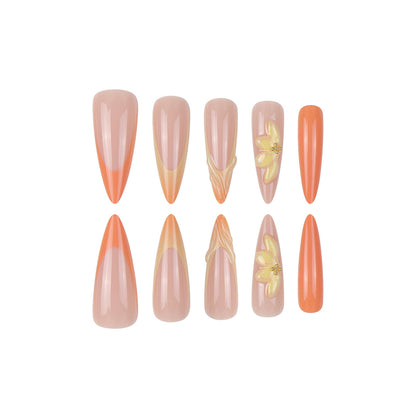 Elegante Blumen Stiletto Nägel Brehn