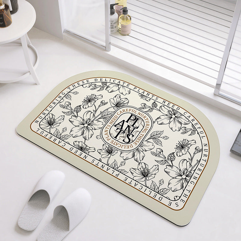 Oval Floral Pattern Badmatte Brehn