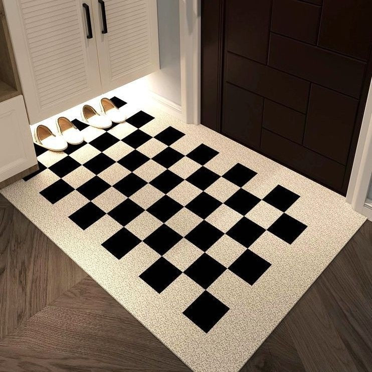 Stylische karierte Bodenmatte