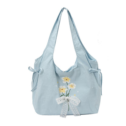 Blumenbestickte Schulter-Tote-Bag