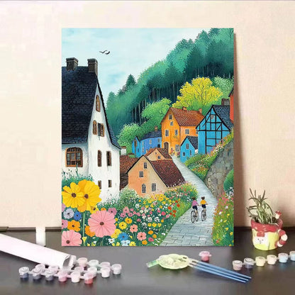 Scenic Village Malen nach Zahlen Kunstset Brehn