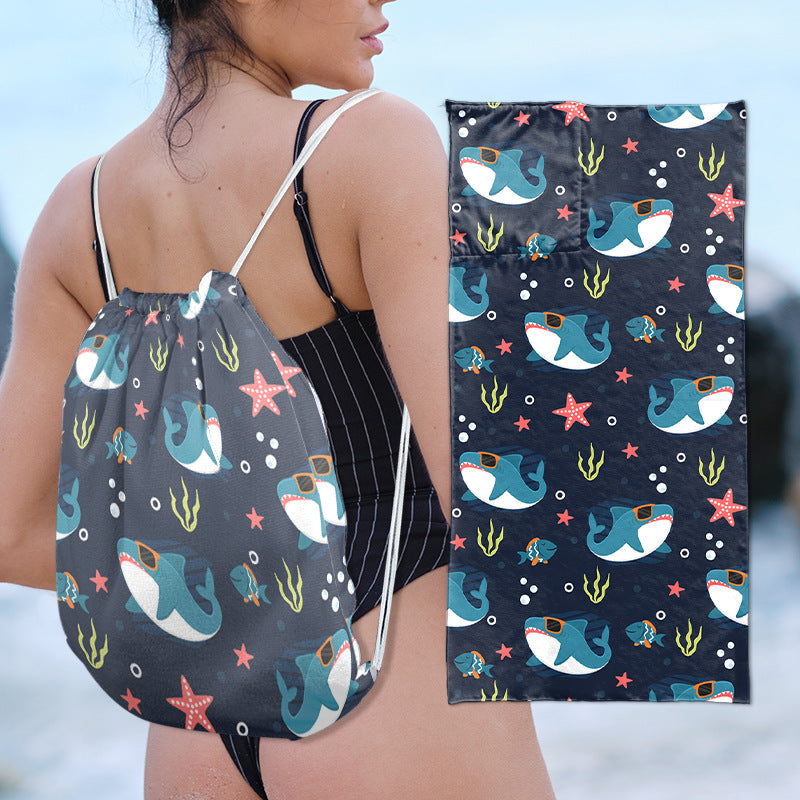 Multifunktionale Strandtasche mit integriertem Handtuch Brehn