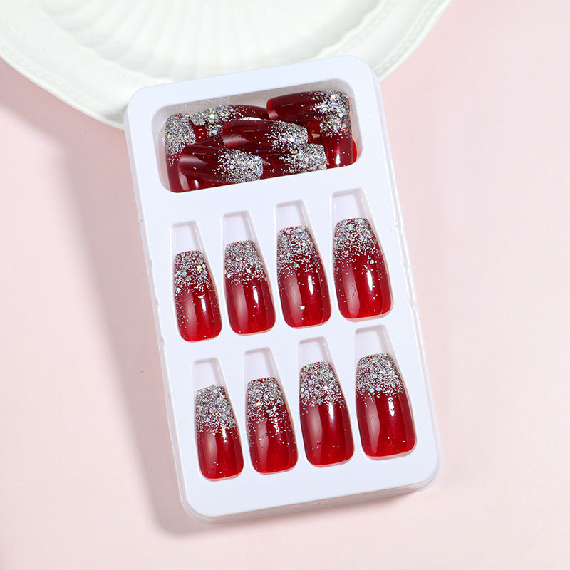 Eleganter Glitzernder Press-On Nail Set Brehn
