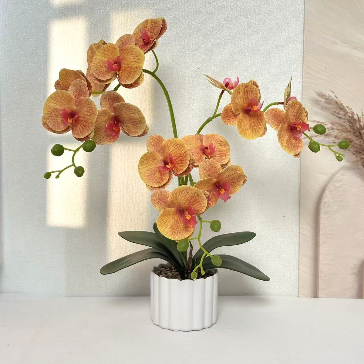Realistische Künstliche Orchideenblumenanordnung für die Wohnkultur