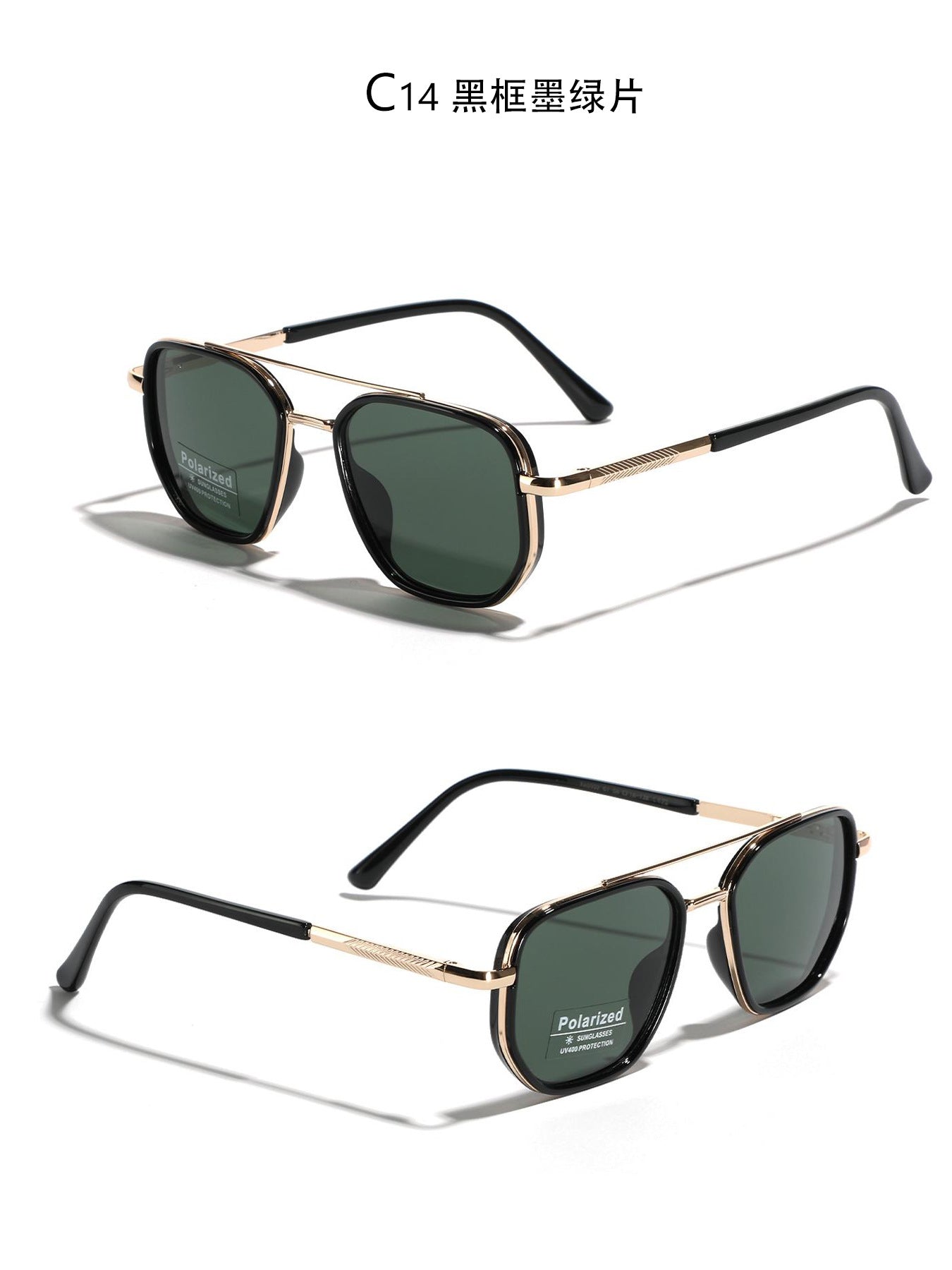 Damen Quadratische Sonnenbrille mit polarisierten Gläsern und elegantem Metallrahmen Brehn