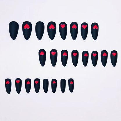 Herz-Verzierte Matte Nagelkunst Brehn
