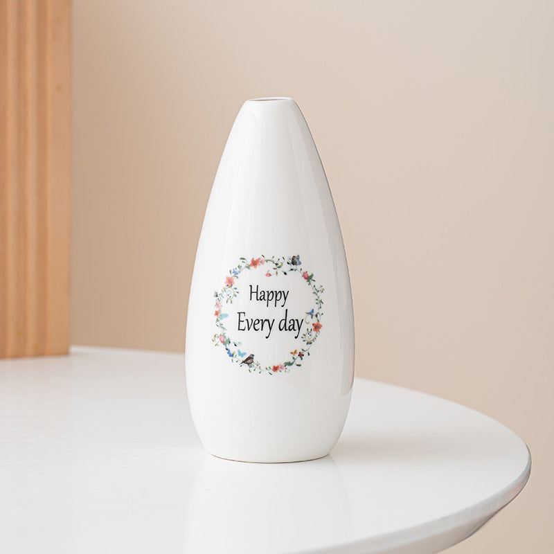 Elegante Keramische Inspirierende Zitate Vase