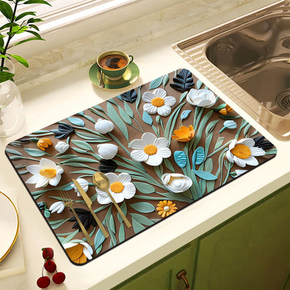 Blumenmuster Anti-Rutsch Küchenmatte