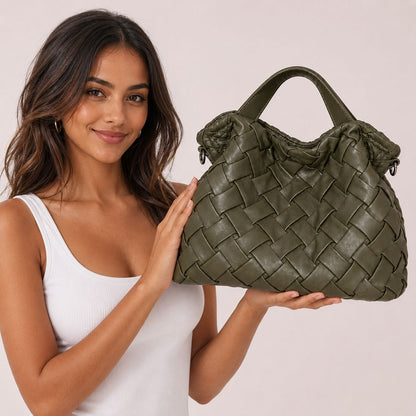 Handgefertigte Geflochtene Leder Hobo Tasche