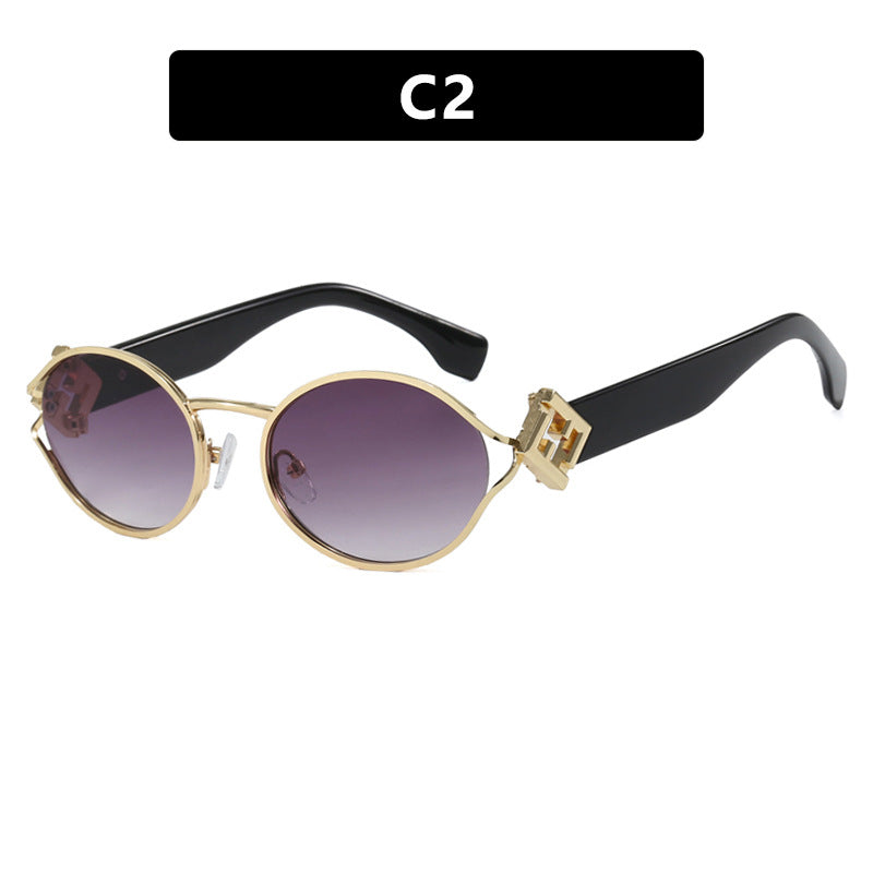 Damen modische Sonnenbrille mit elegantem Metallrahmen und UV-Schutz Brehn