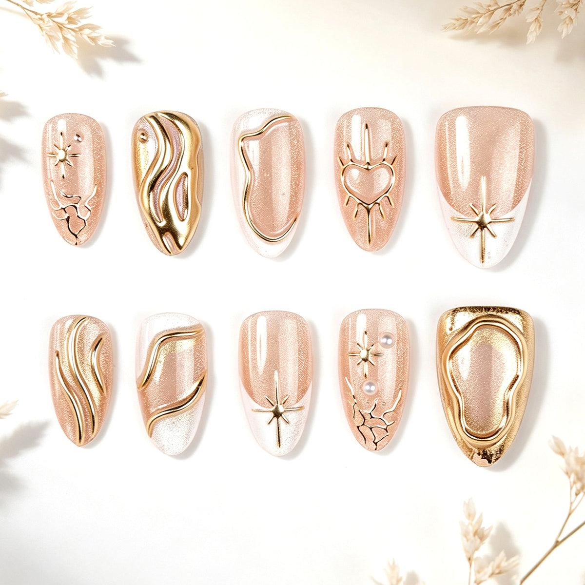 Elegante Art Deco Nagelspitzen