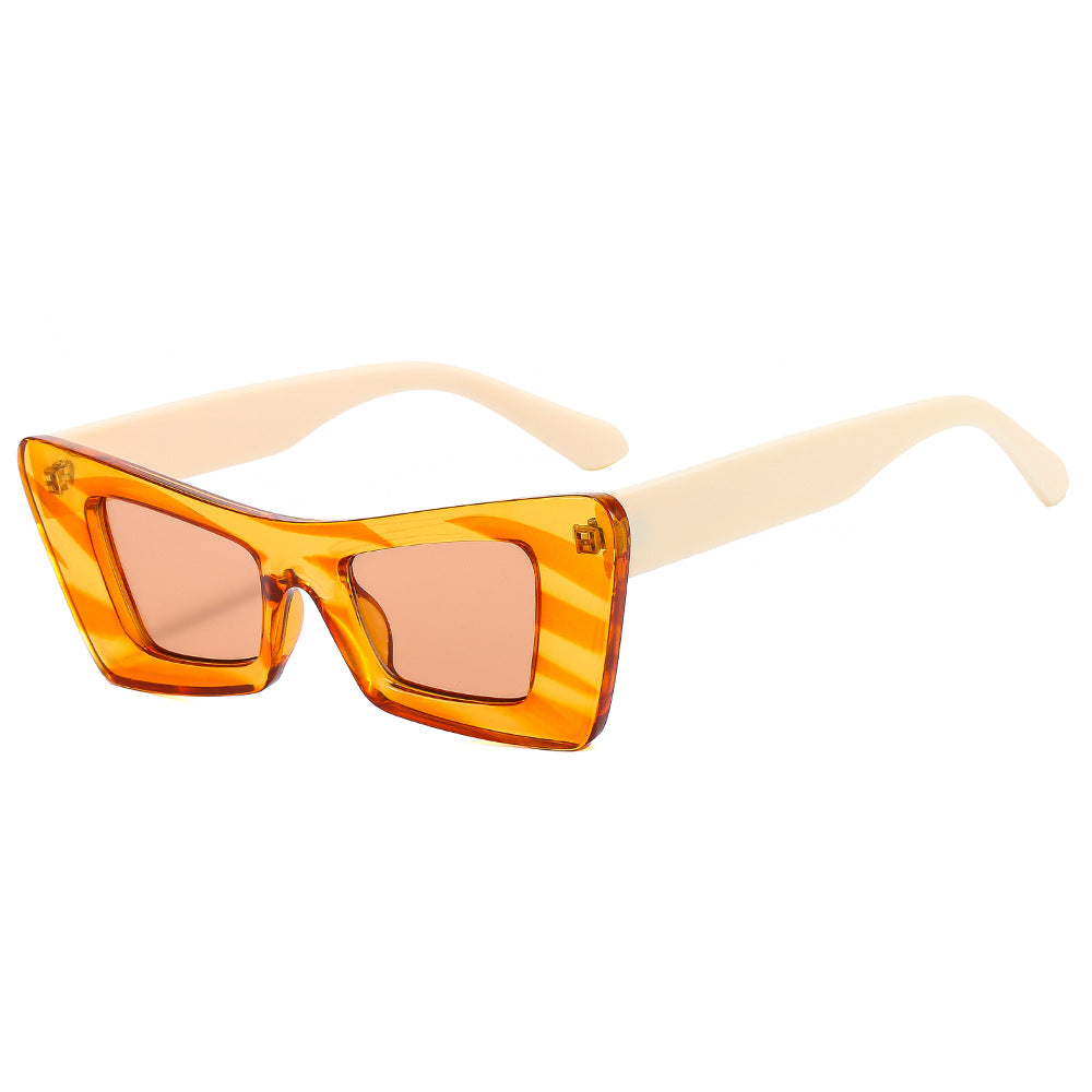 Damen auffällige Designer-Sonnenbrille mit modernem Prisma-Rahmen Brehn