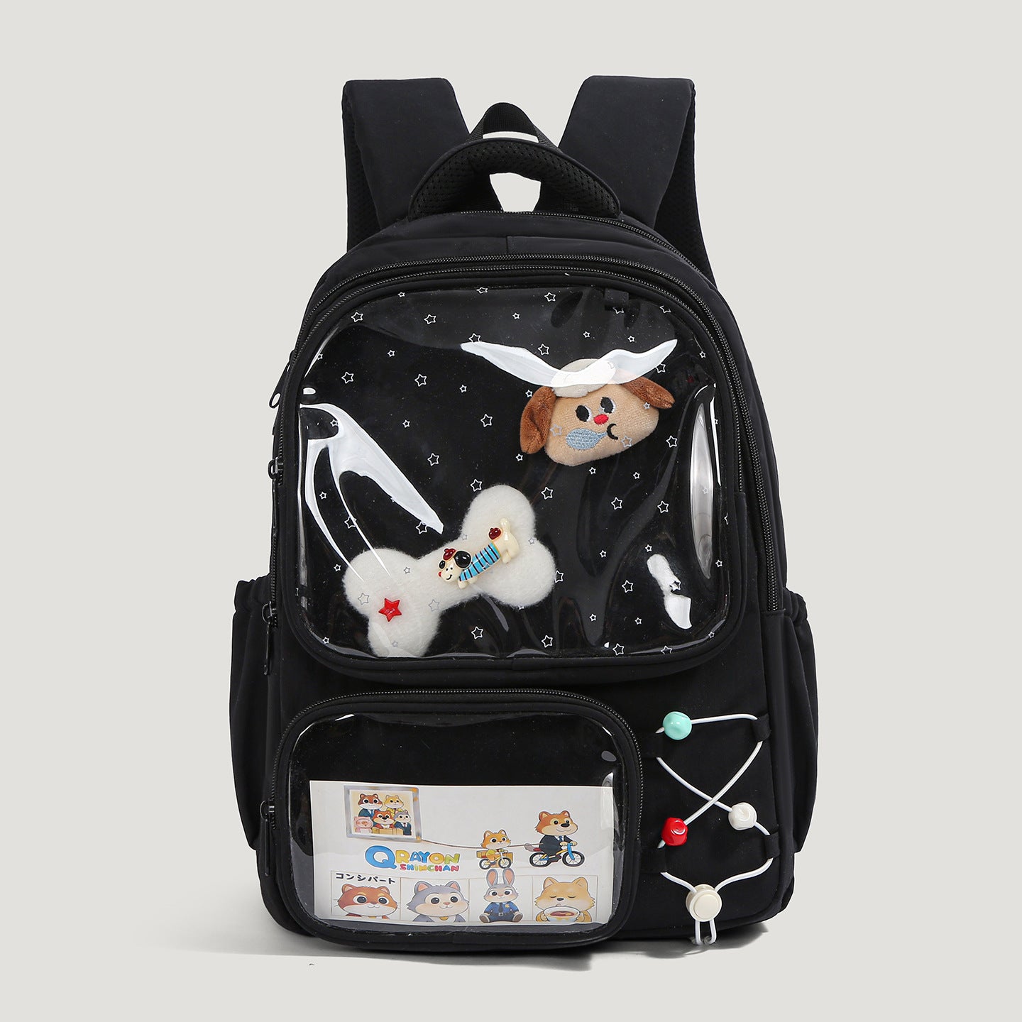 Niedlicher transparenter Charakter-Schulrucksack