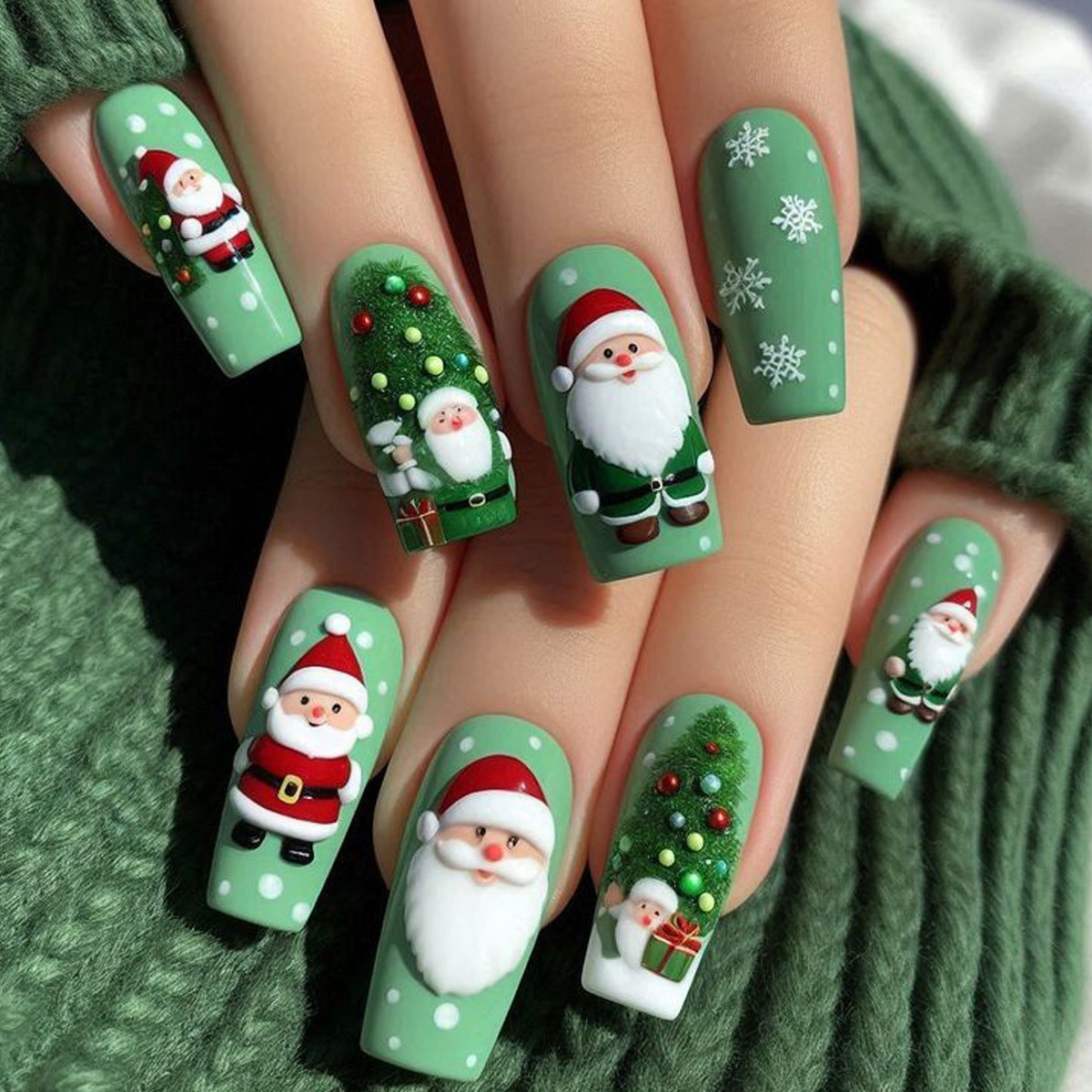 Kunstnägel mit Weihnachtsmotiv Brehn