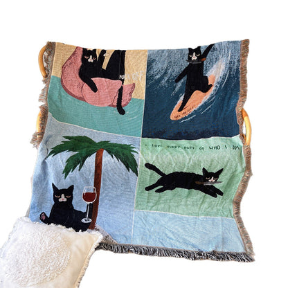 Künstlerische katzenmotivierte Wurfdecke