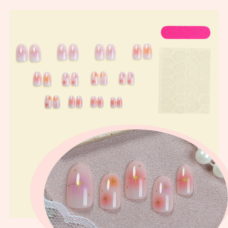 Künstlerischer Press-On Nagelset mit lebhaften Stern-Designs Brehn