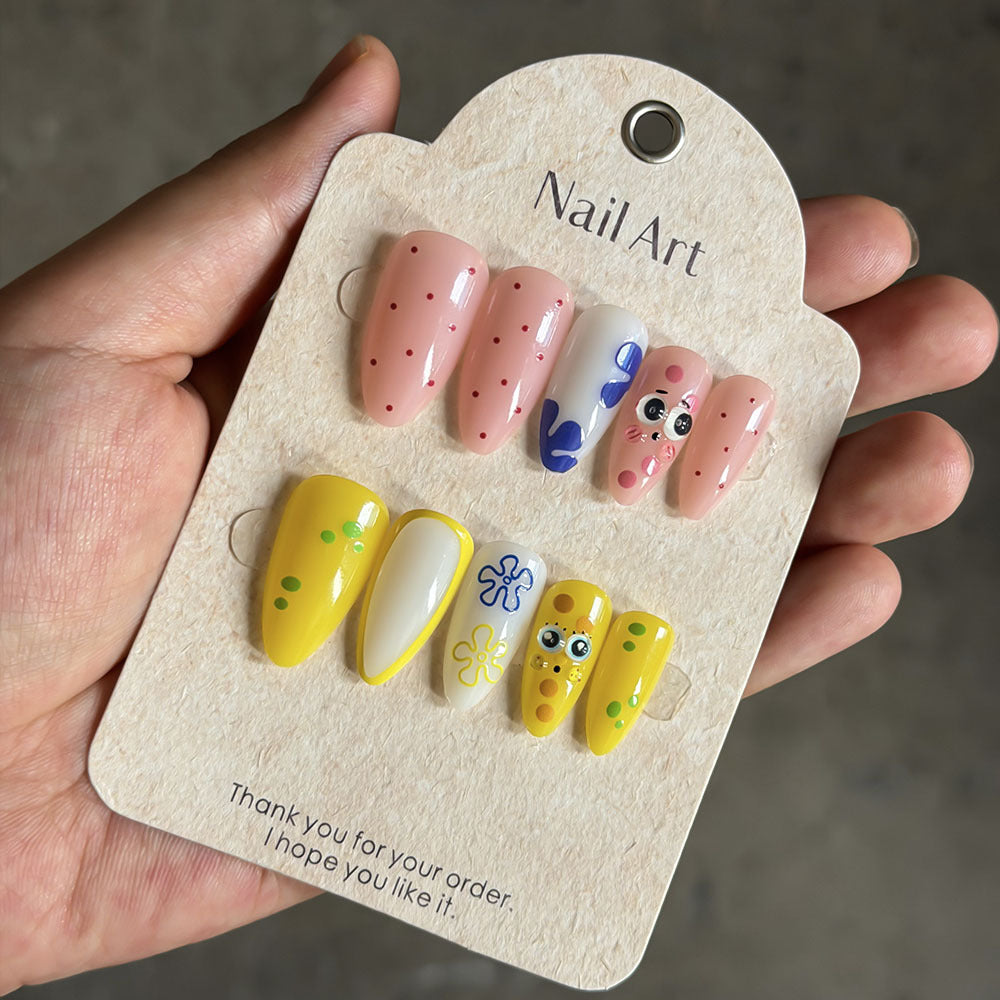 Verspieltes Cartoon Press-On Nagelset Brehn