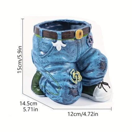 Dekorative Pflanzfigur im Jeans-Look Brehn