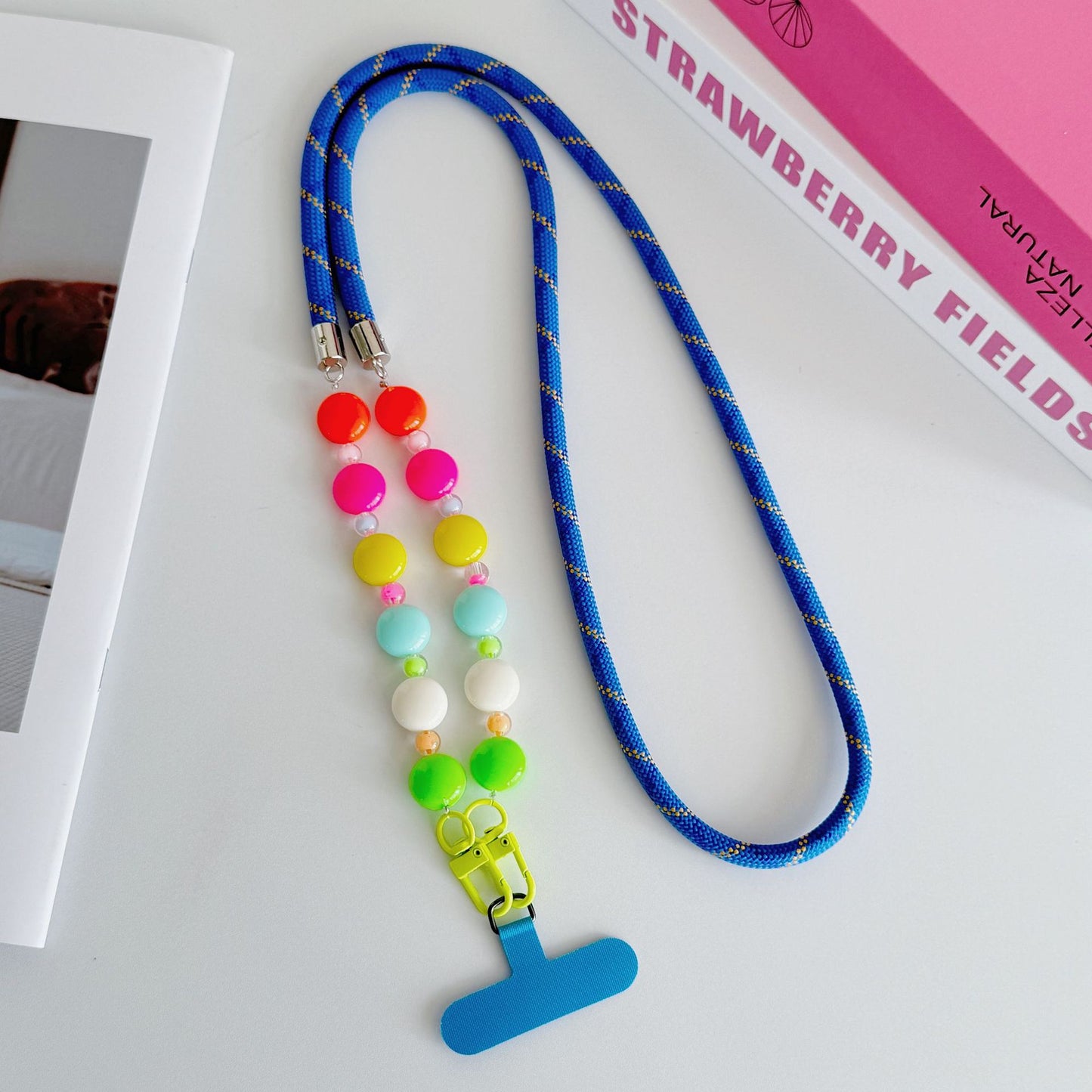 Handykette mit bunten Perlen Brehn