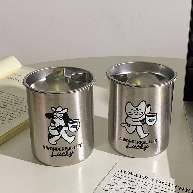 Edelstahl Aschenbecher mit Charmantem Design Brehn