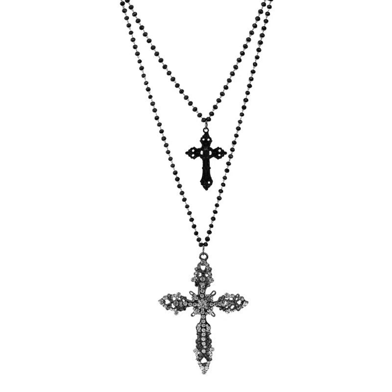 Dual-Layered Cross Pendant Necklace Brehn