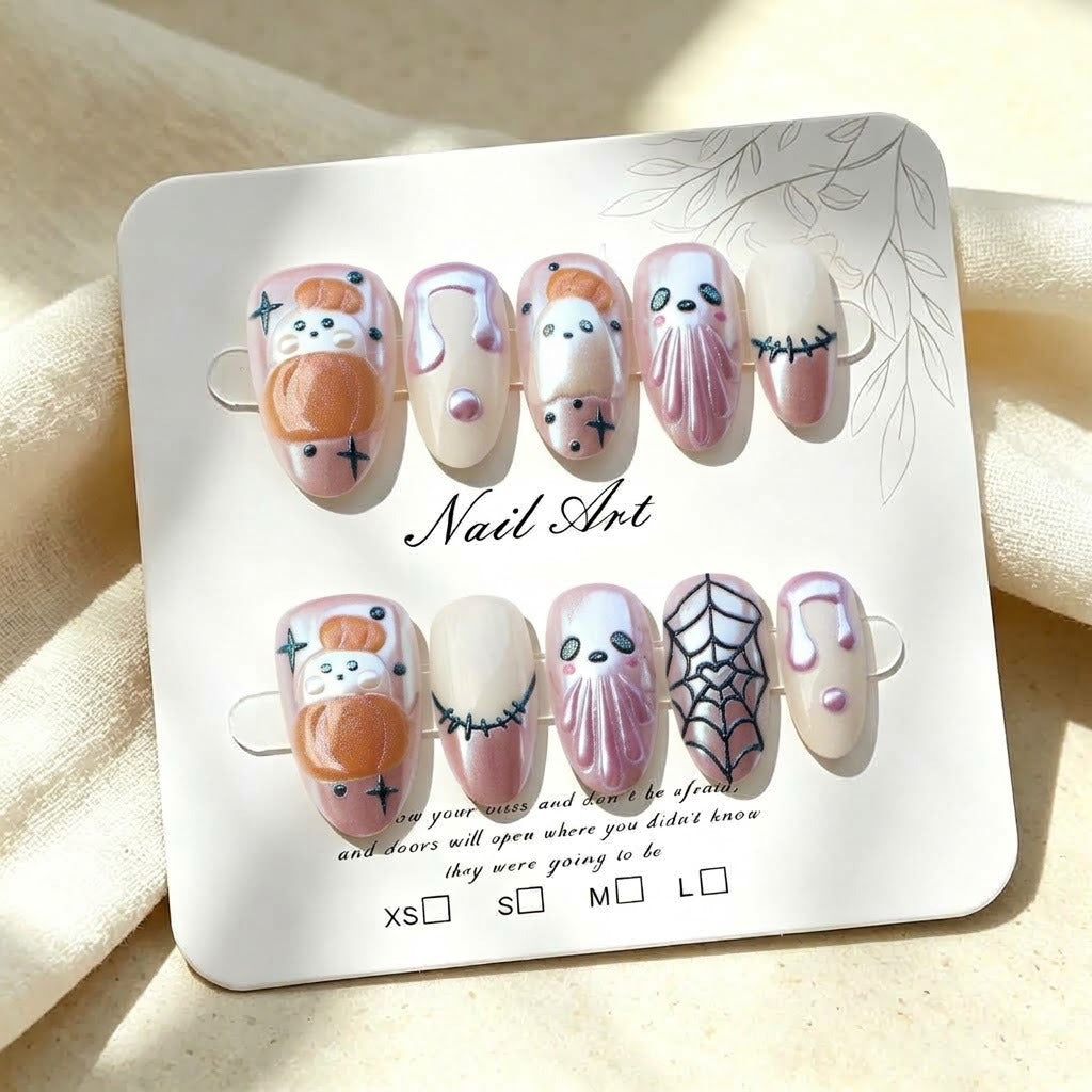 Verspielt Halloween-Themen Press-On Nagelkunst Set