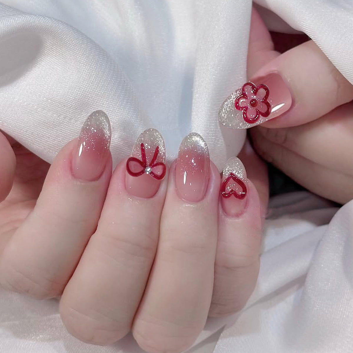 Stylische 3D Blumen Acryl Nagelkunstverlängerungen Brehn