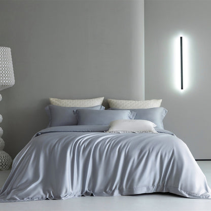 Luxuriöses Seidenglatte Kühl-Duvet-Bezug-Set mit tiefem Rock und Umschlagkissenbezügen