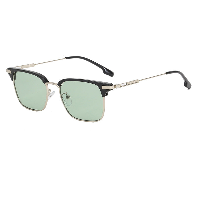 Damen quadratische Sonnenbrille mit leichtem Metallrahmen und breiten Bügeln Brehn